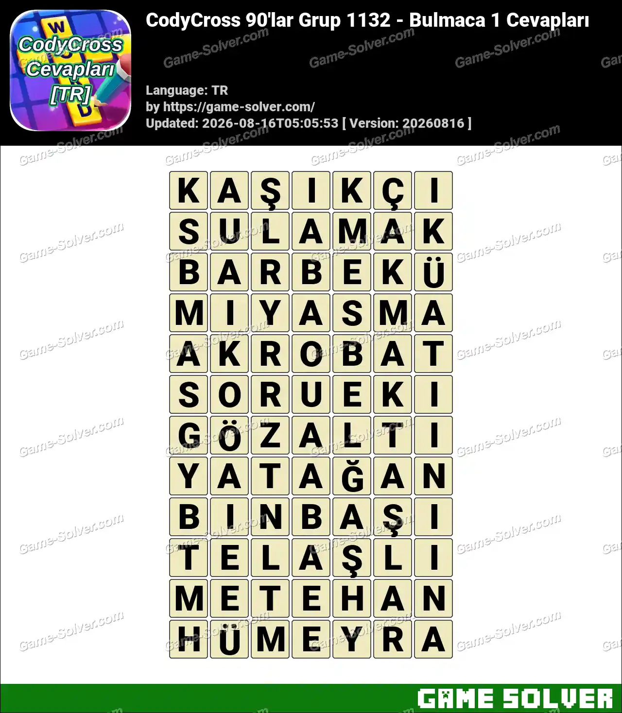 CodyCross 90’lar Grup 1132 – Bulmaca 1 Cevapları